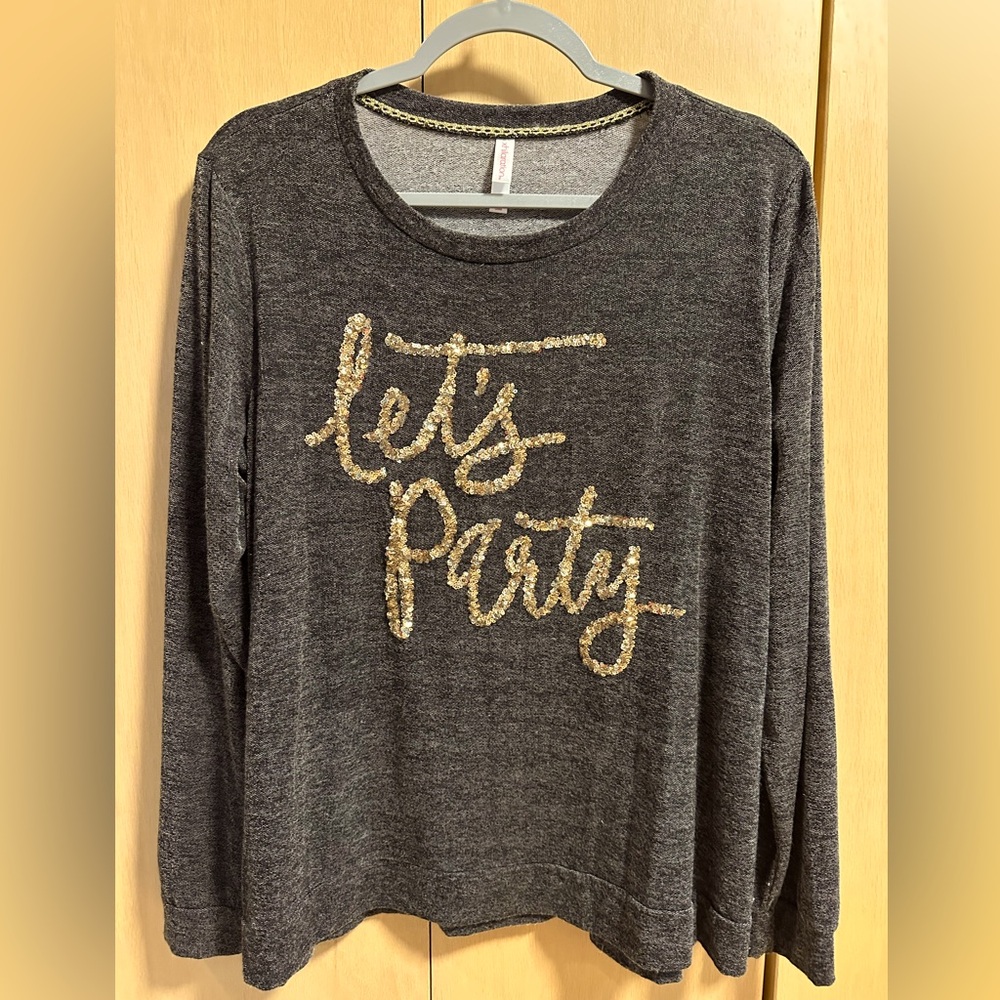 “Let’s Party” Long-Sleeve Top